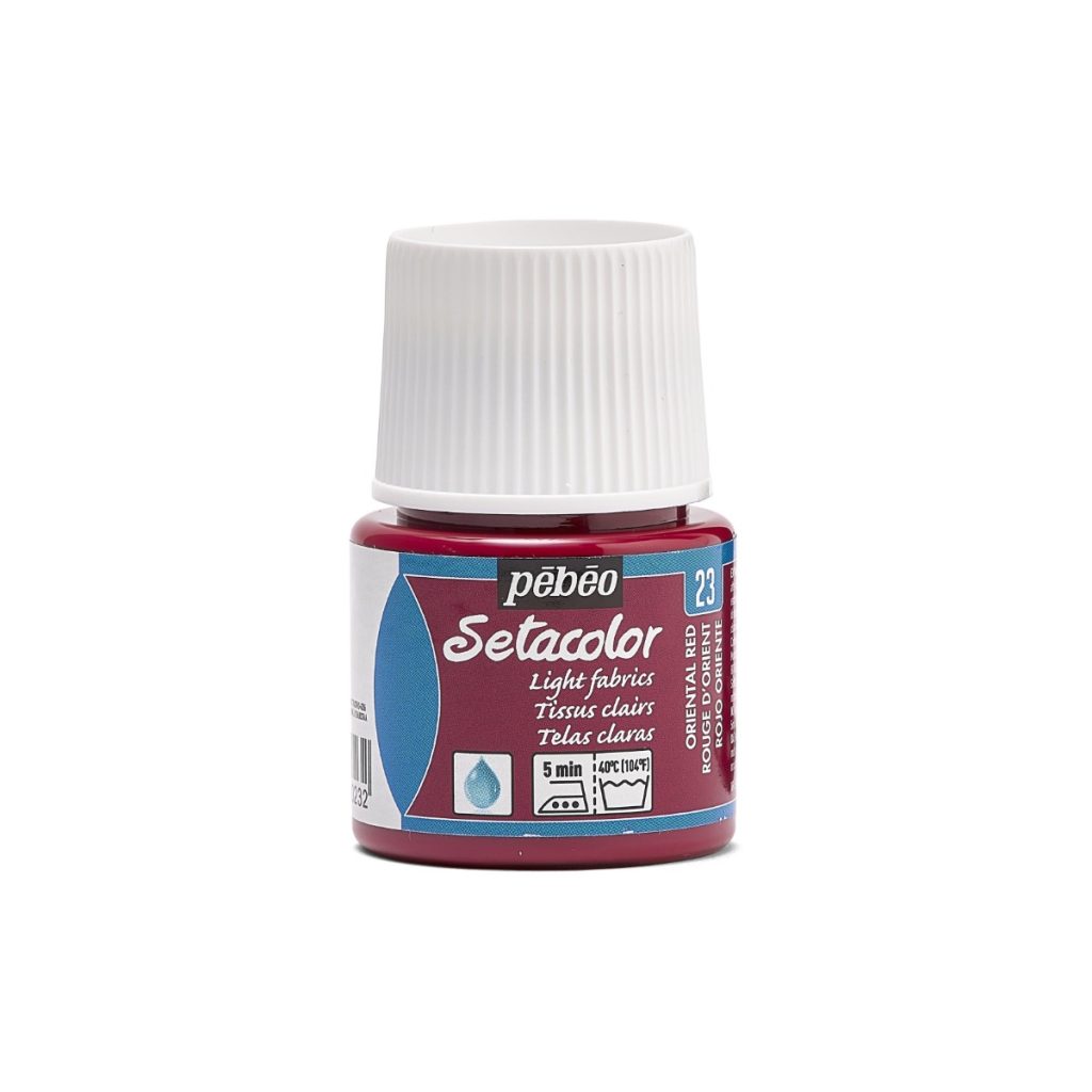 Pébéo Peinture pour Tissus SETACOLOR TISSUS CLAIRS 45 ML ROUGE D'ORIENT Vue de face