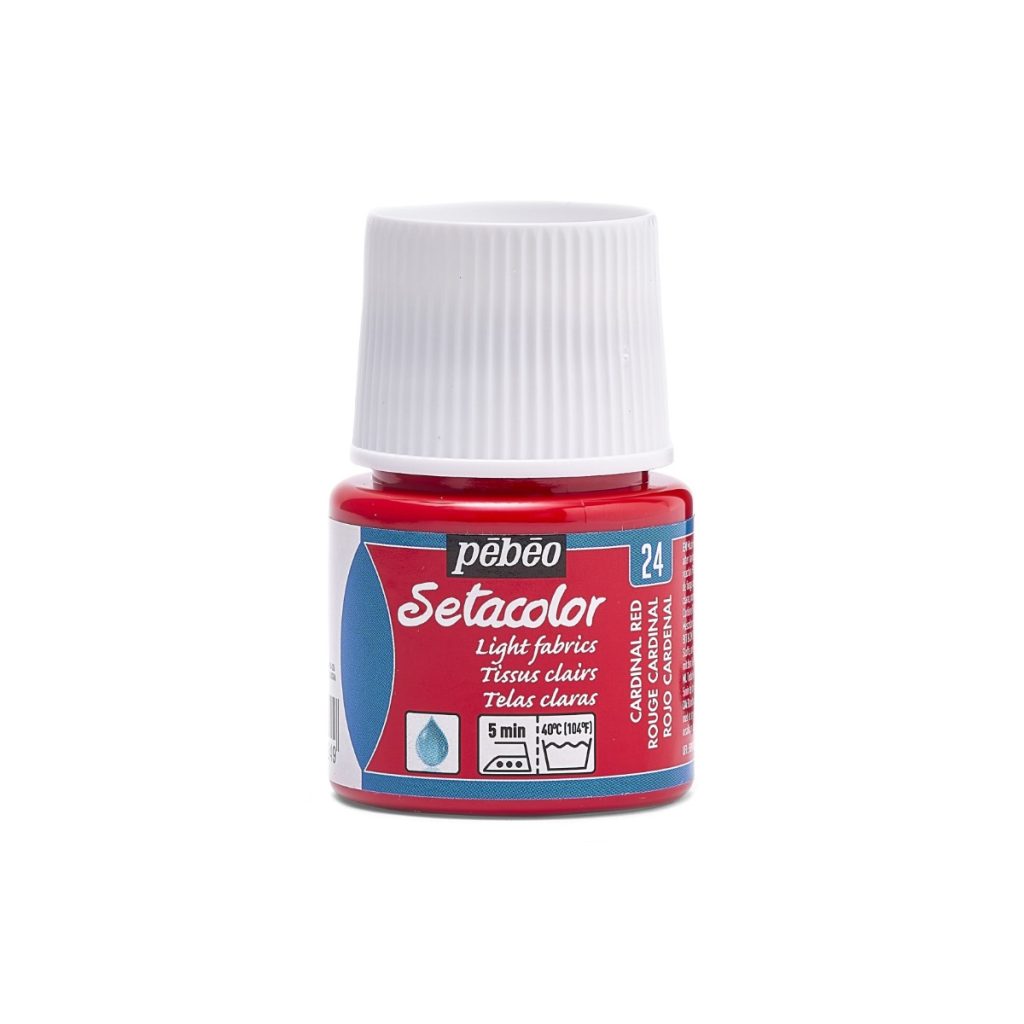 Pébéo Peinture pour Tissus SETACOLOR TISSUS CLAIRS 45 ML ROUGE CARDINAL Vue de face
