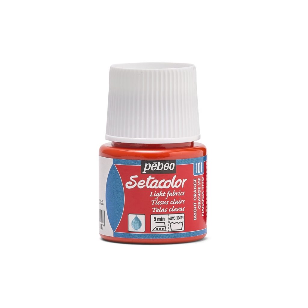Pébéo Peinture pour Tissus SETACOLOR TISSUS CLAIRS 45 ML ORANGE VIF Vue de face