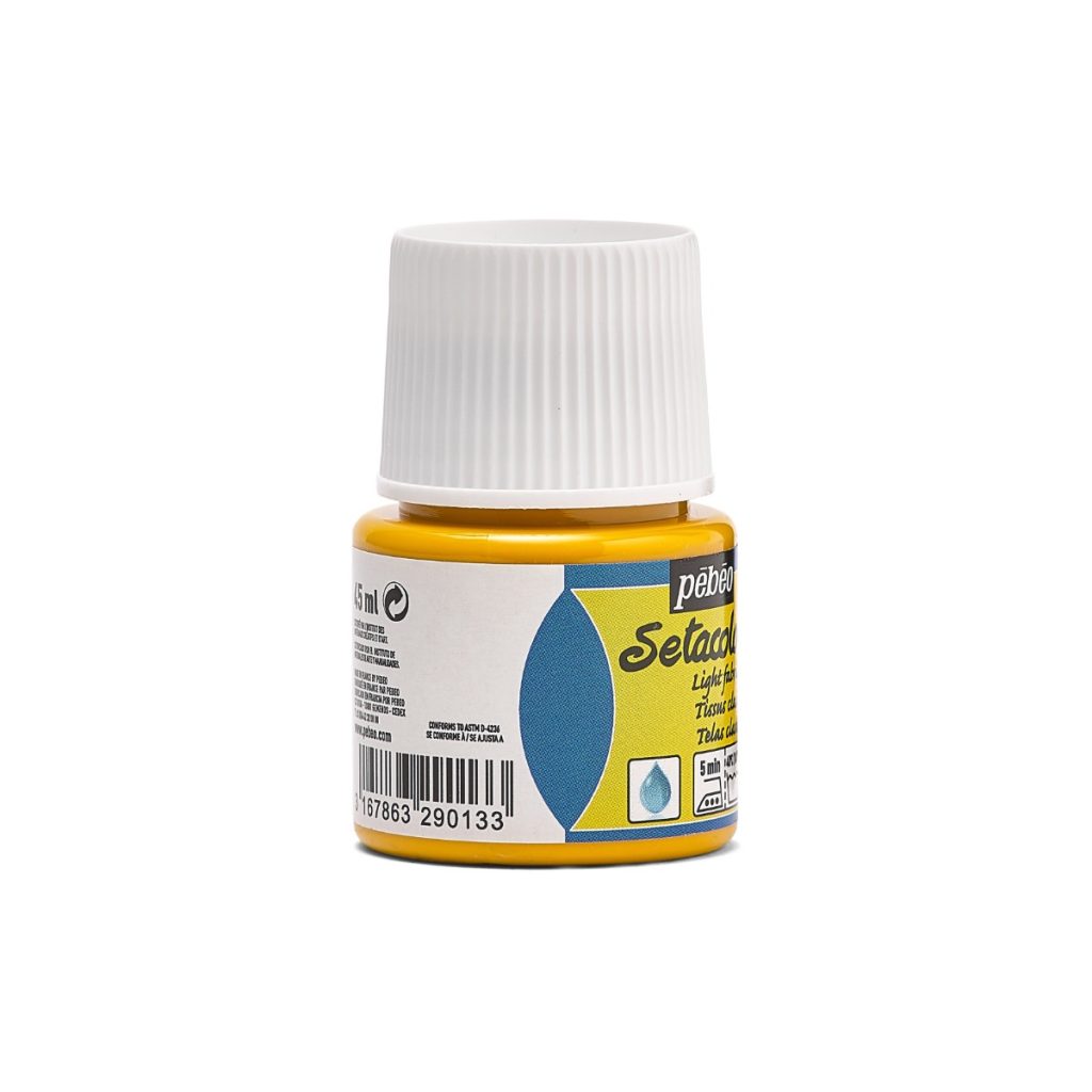 Pébéo Peinture pour Tissus SETACOLOR TISSUS CLAIRS 45 ML BOUTON D'OR Vue de droite