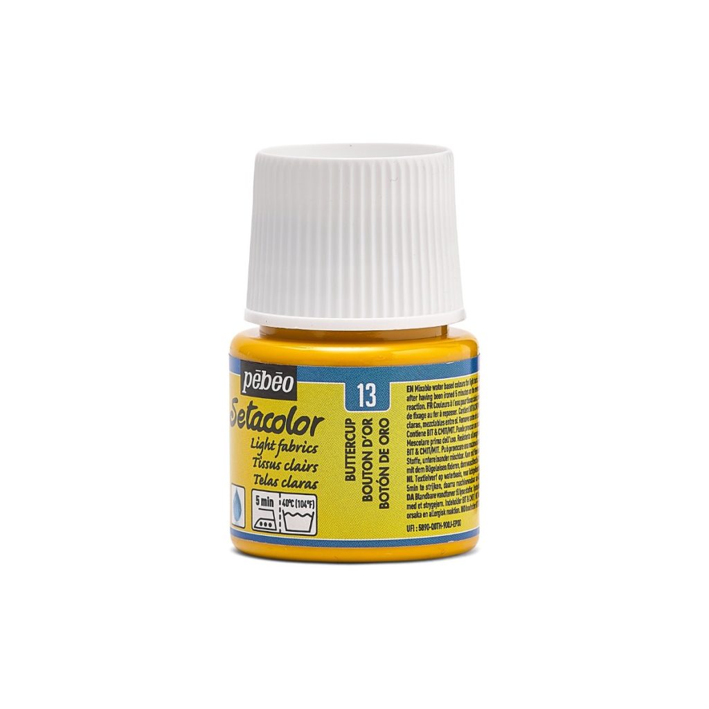 Pébéo Peinture pour Tissus SETACOLOR TISSUS CLAIRS 45 ML BOUTON D'OR Vue de gauche