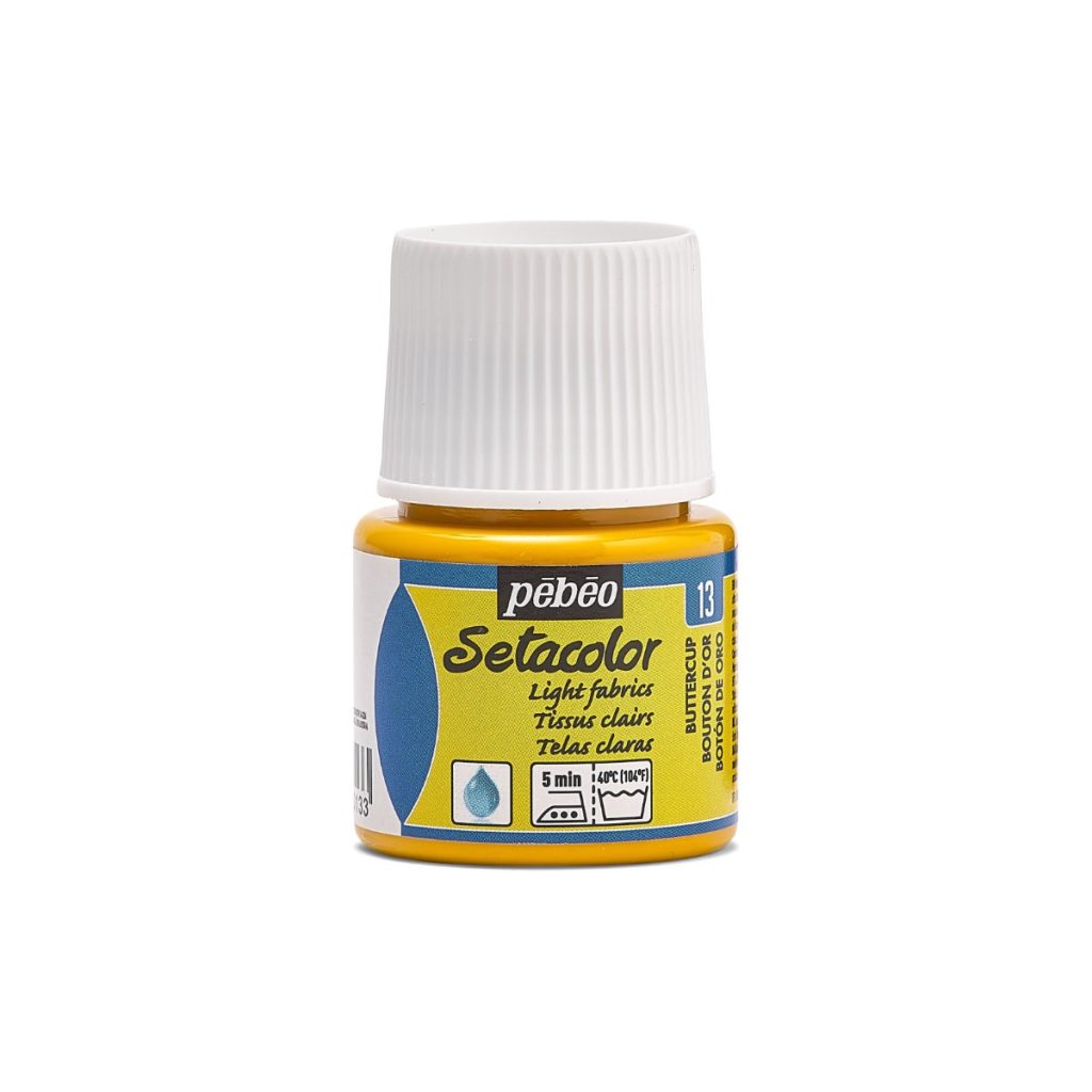 Pébéo Peinture pour Tissus SETACOLOR TISSUS CLAIRS 45 ML BOUTON D'OR Vue de face