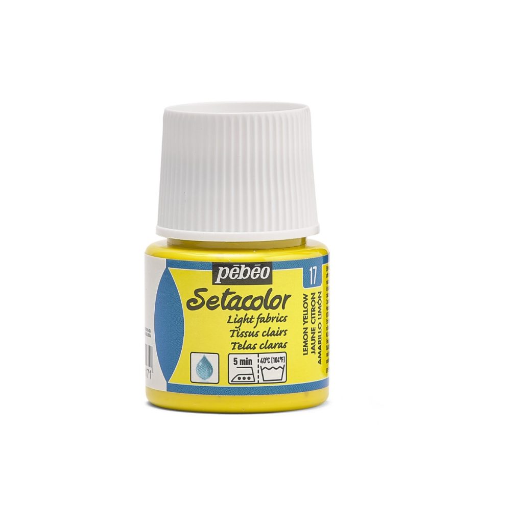 Pébéo Peinture pour Tissus SETACOLOR TISSUS CLAIRS 45 ML JAUNE CITRON Vue de face