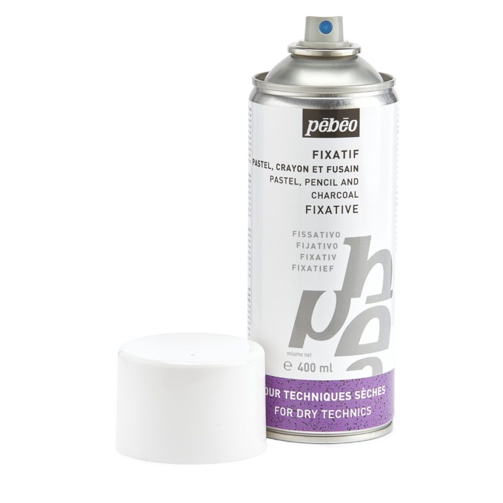 Pébéo FIXATIF PASTELS ET FUSAINS AEROSOL 400 ML Bouchon ouvert