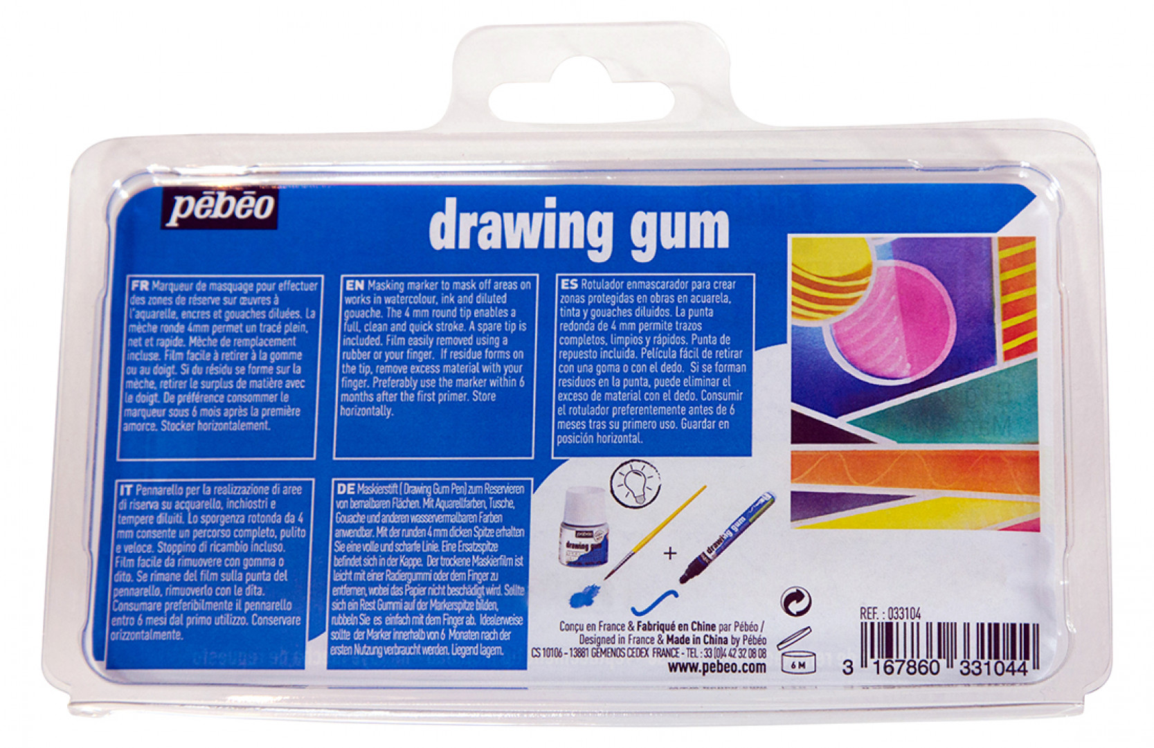 Pébéo MARQUEUR DRAWING GUM SOUS COQUE POINTE 4 MM RONDE Vue de dos