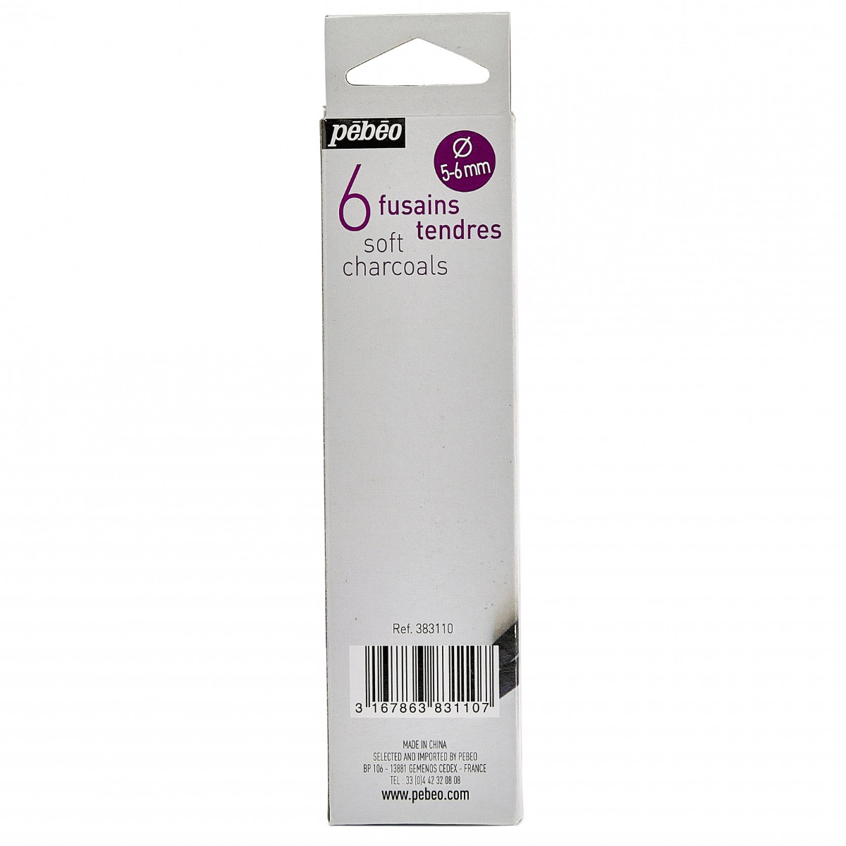 Pébéo FUSAINS TENDRES BOITE DE 6 5 6 MM Vue de dos