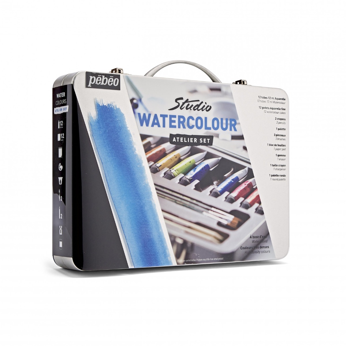 Pébéo AQUARELLE FINE COFFRET ATELIER METAL Vue de droite