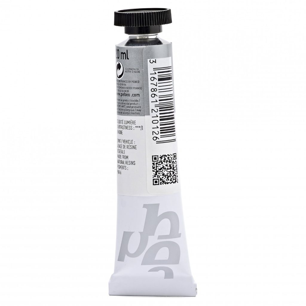 Pébéo GOUACHE T7 EXTRA FINE 20 ML BLANC COUVRANT Vue de dos