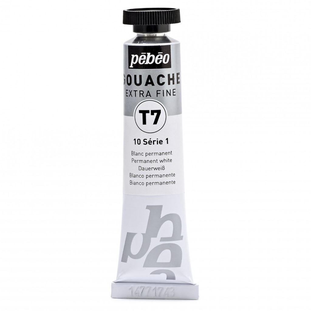 Pébéo GOUACHE T7 EXTRA FINE 20 ML BLANC PERMANENT Vue de face