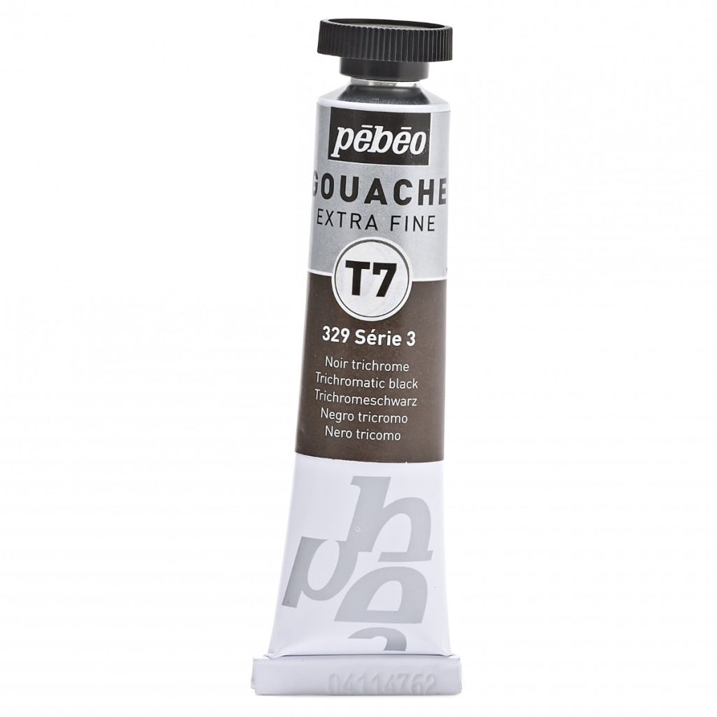 Pébéo GOUACHE T7 EXTRA FINE 20 ML NOIR TRICHROME Vue de face