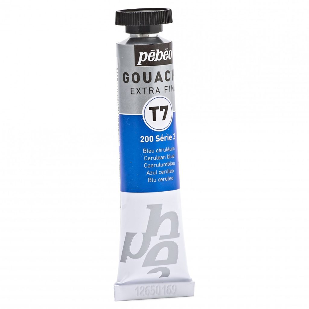 Pébéo GOUACHE T7 EXTRA FINE 20 ML BLEU CERULEUM Vue de droite