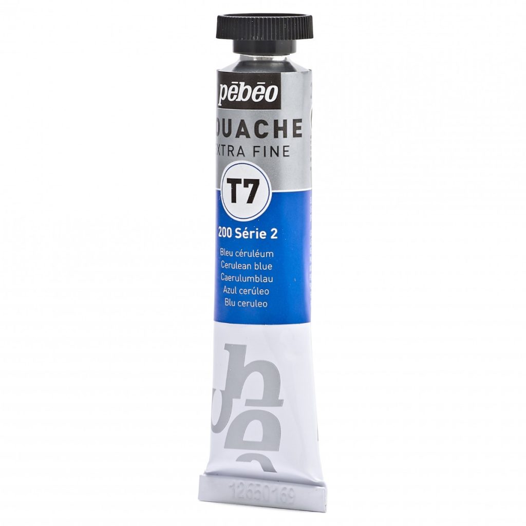 Pébéo GOUACHE T7 EXTRA FINE 20 ML BLEU CERULEUM Vue de gauche