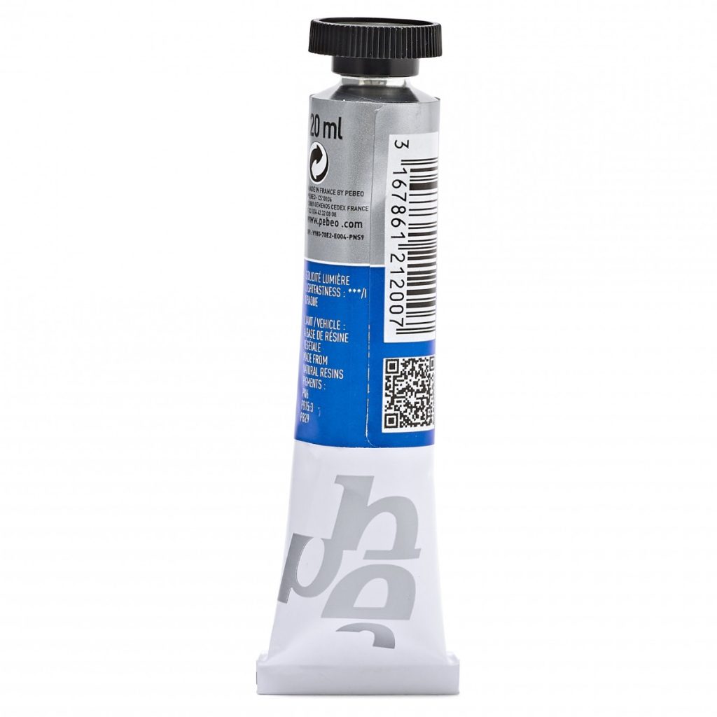 Pébéo GOUACHE T7 EXTRA FINE 20 ML BLEU CERULEUM Vue de dos