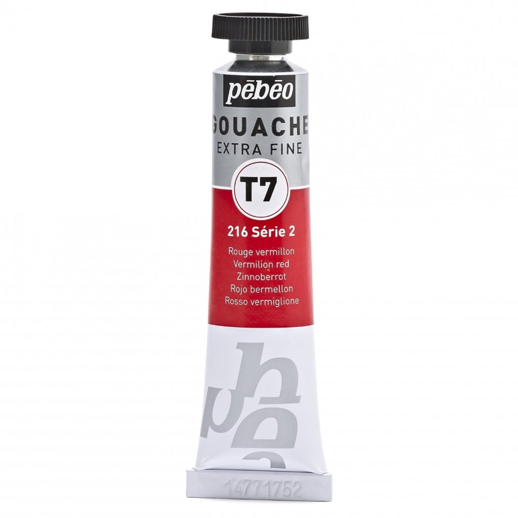 Pébéo GOUACHE T7 EXTRA FINE 20 ML ROUGE VERMILLON Vue de face