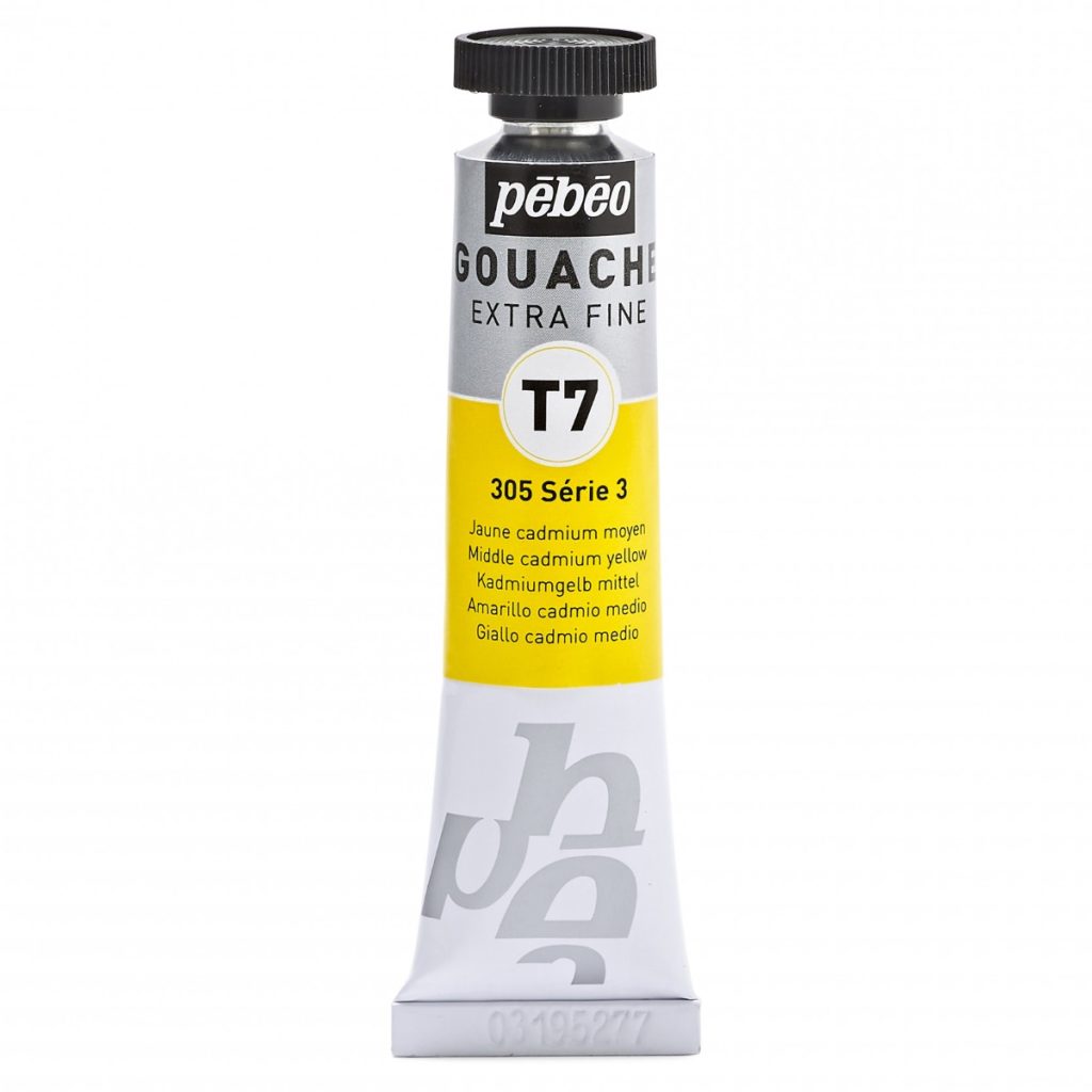 Pébéo GOUACHE T7 EXTRA FINE 20 ML JAUNE CADMIUM MOYEN Vue de face