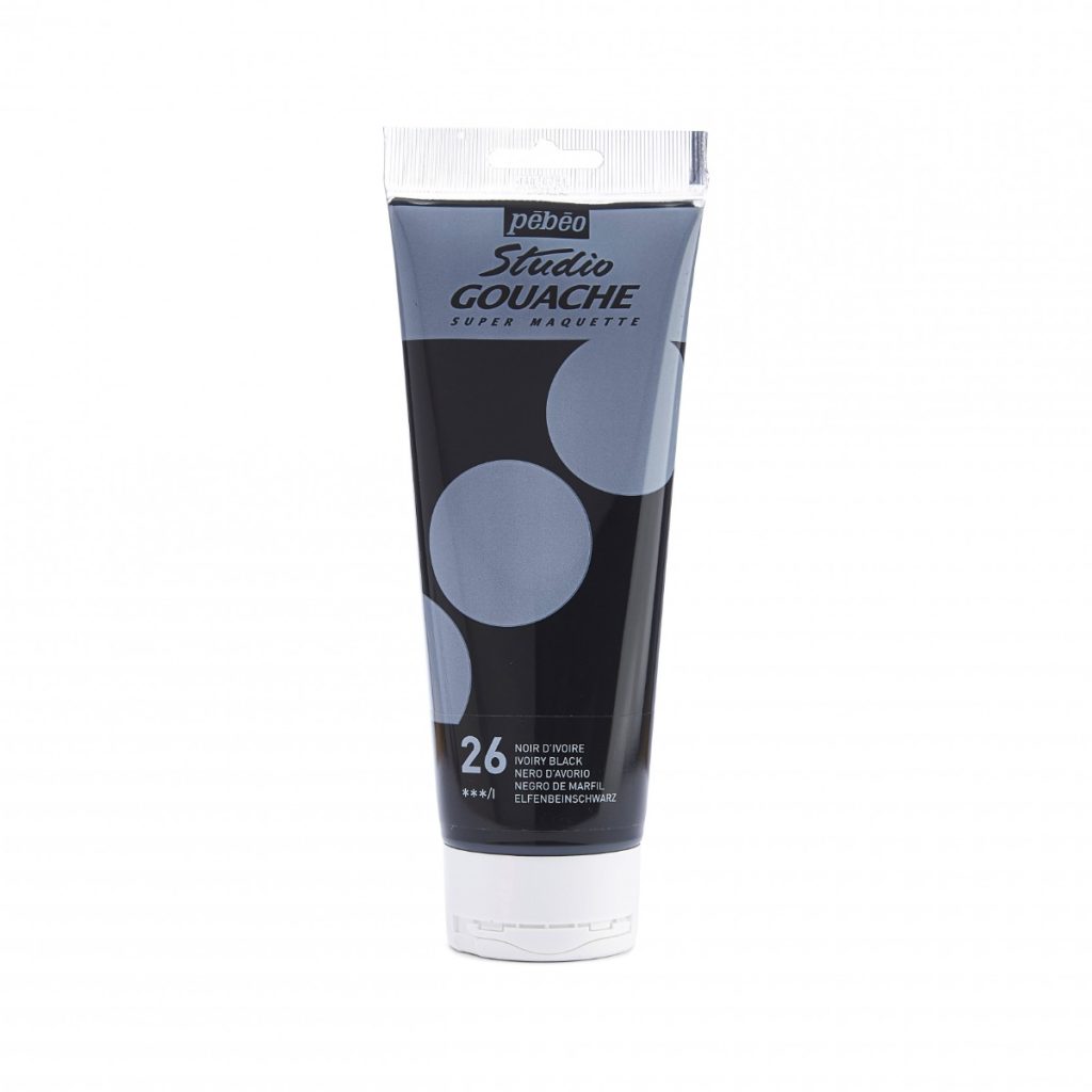 Pébéo STUDIO GOUACHE 220 ML NOIR D'IVOIRE Vue de face