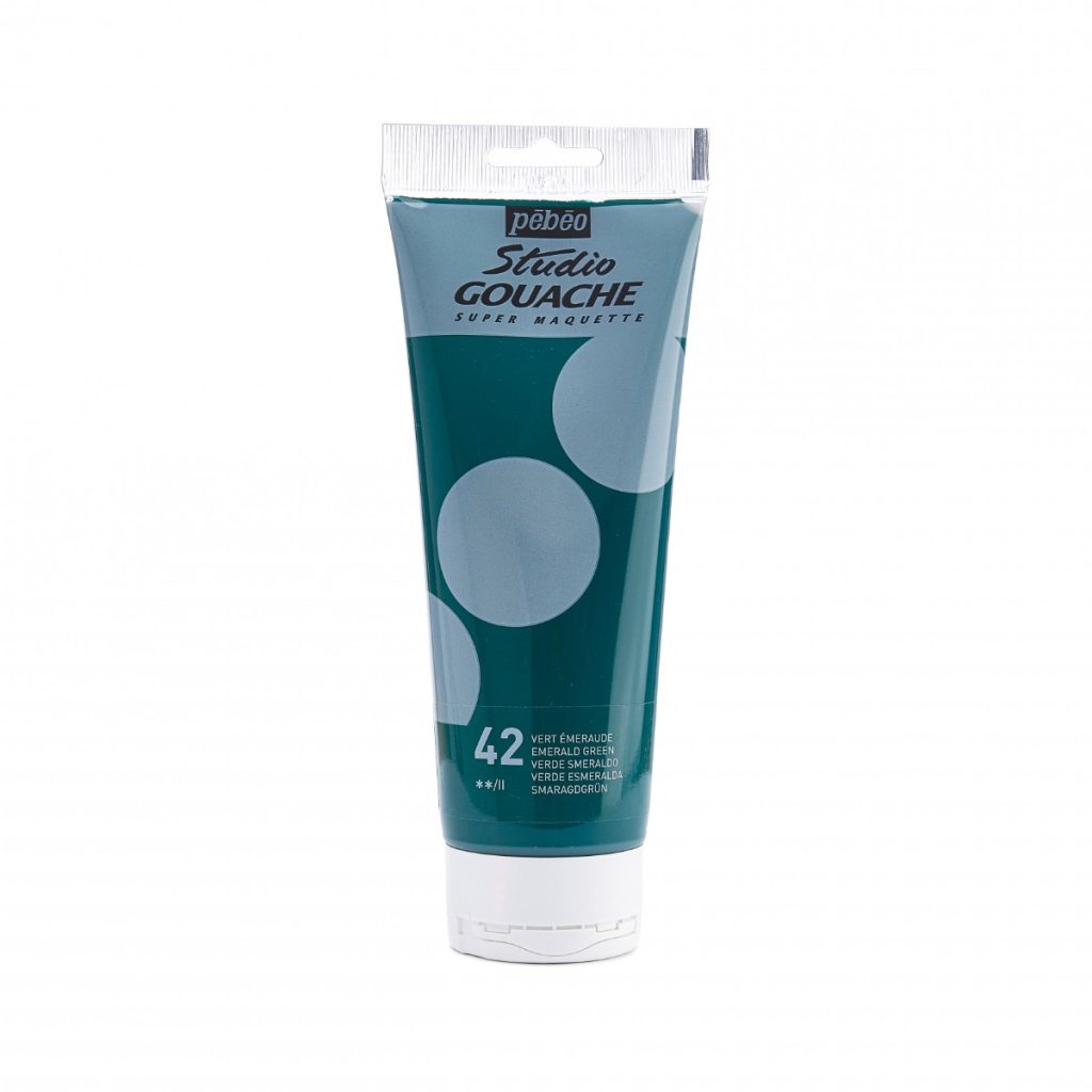 Pébéo STUDIO GOUACHE 220 ML VERT EMERAUDE Vue de face