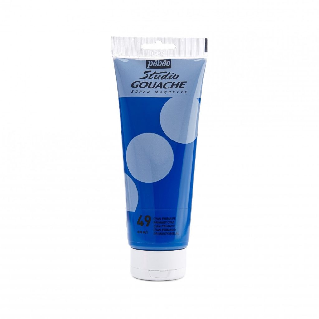 Pébéo STUDIO GOUACHE 220 ML CYAN PRIMAIRE Vue de face