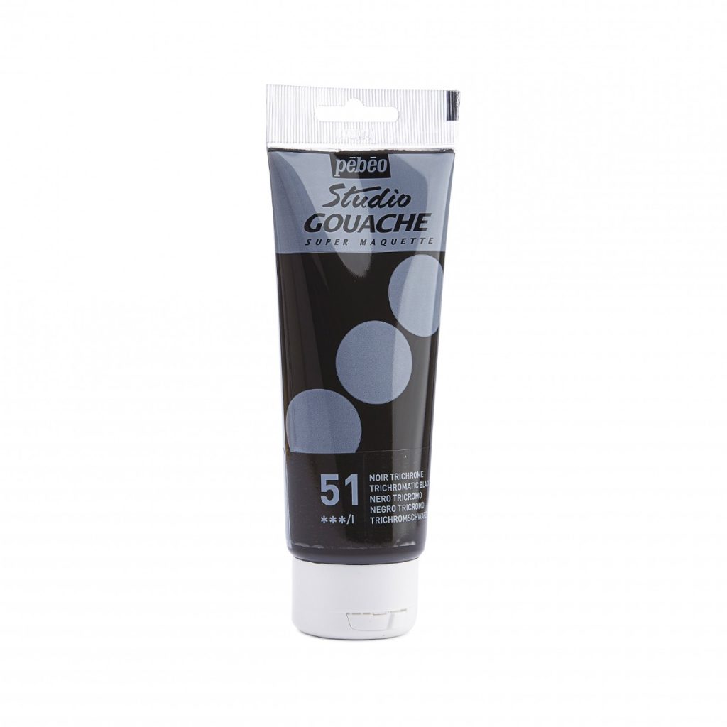 Pébéo STUDIO GOUACHE 100 ML NOIR TRICHROME Vue de droite