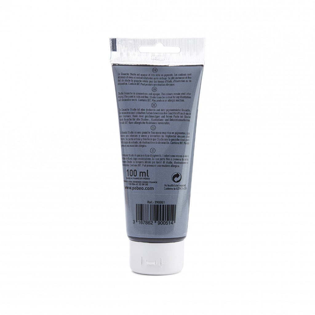 Pébéo STUDIO GOUACHE 100 ML NOIR TRICHROME Vue de dos