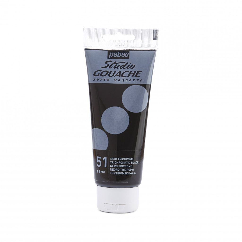 Pébéo STUDIO GOUACHE 100 ML NOIR TRICHROME Vue de face