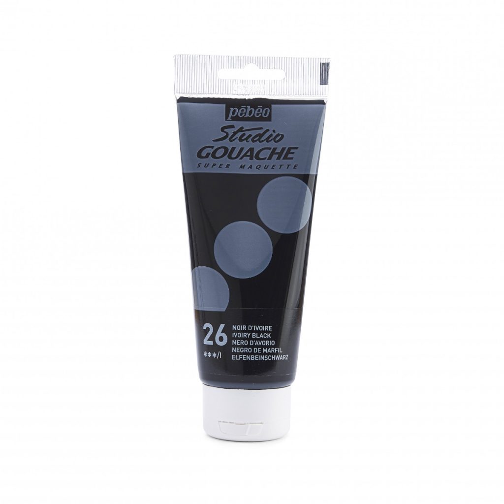 Pébéo STUDIO GOUACHE 100 ML NOIR D'IVOIRE Vue de face