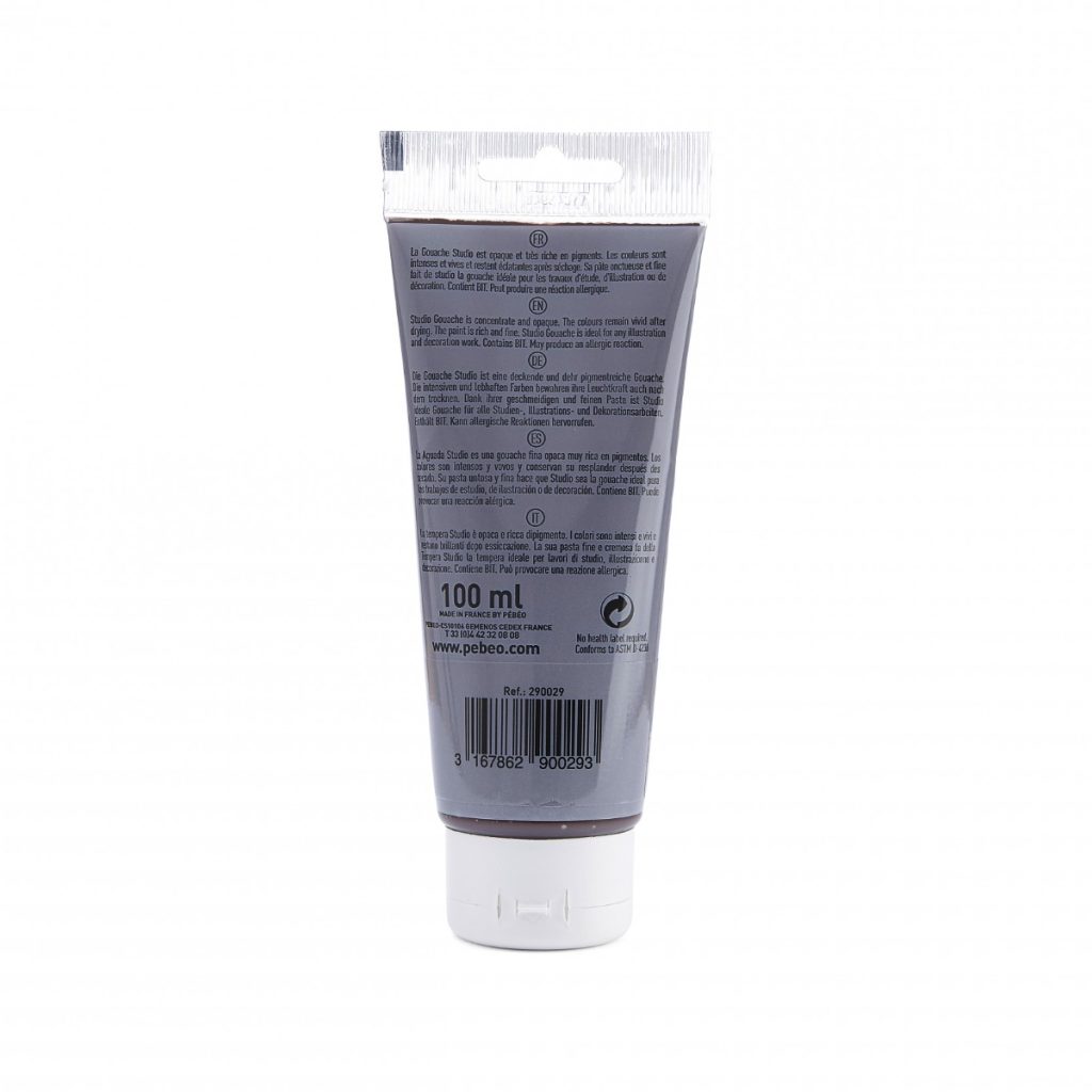 Pébéo STUDIO GOUACHE 100 ML OMBRE BRULEE Vue de dos