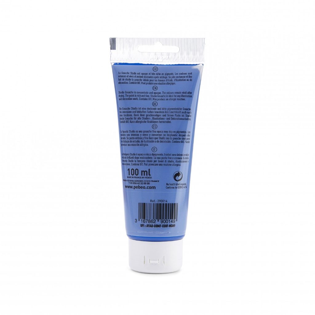 Pébéo STUDIO GOUACHE 100 ML BLEU COBALT IMITATION Vue de dos
