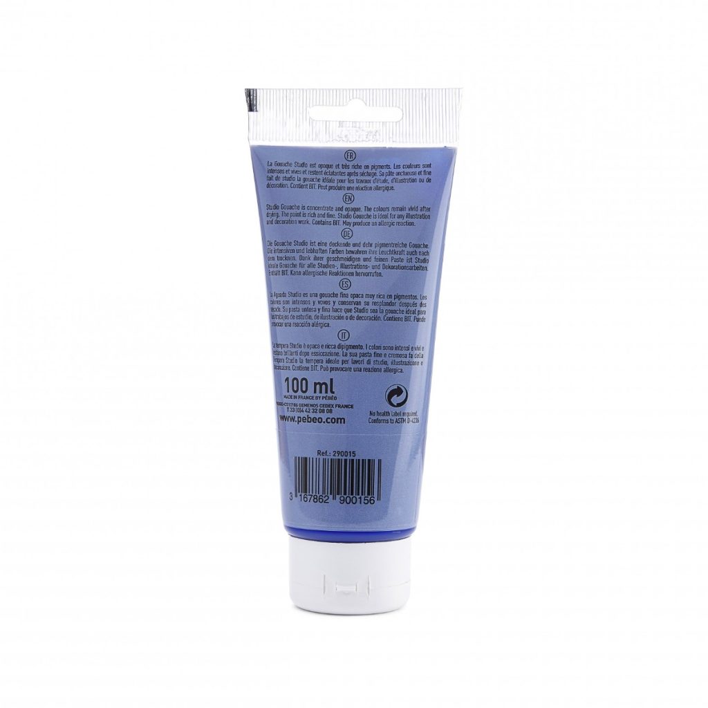 Pébéo STUDIO GOUACHE 100 ML BLEU OUTREMER Vue de dos