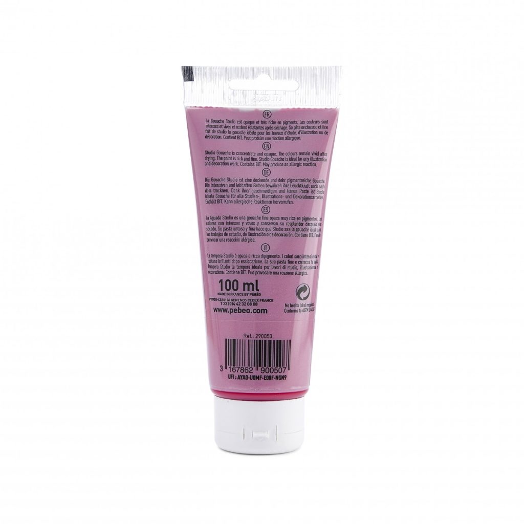 Pébéo STUDIO GOUACHE 100 ML MAGENTA PRIMAIRE Vue de dos