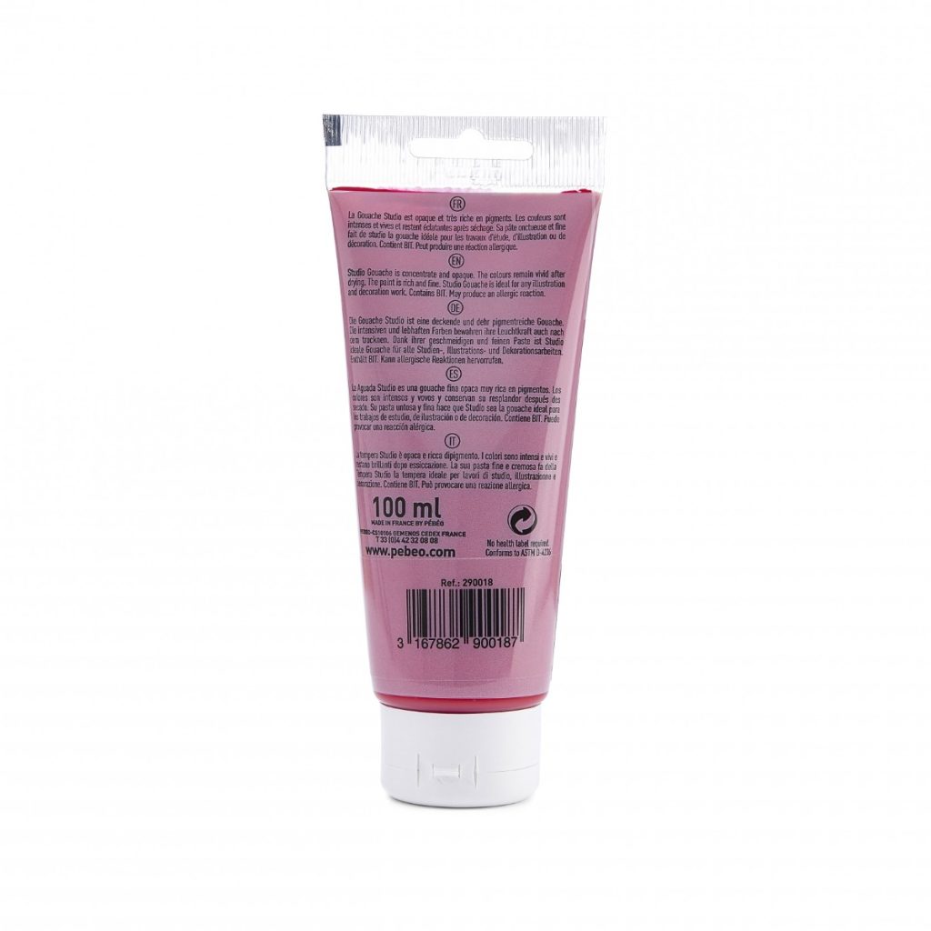 Pébéo STUDIO GOUACHE 100 ML CARMIN Vue de dos