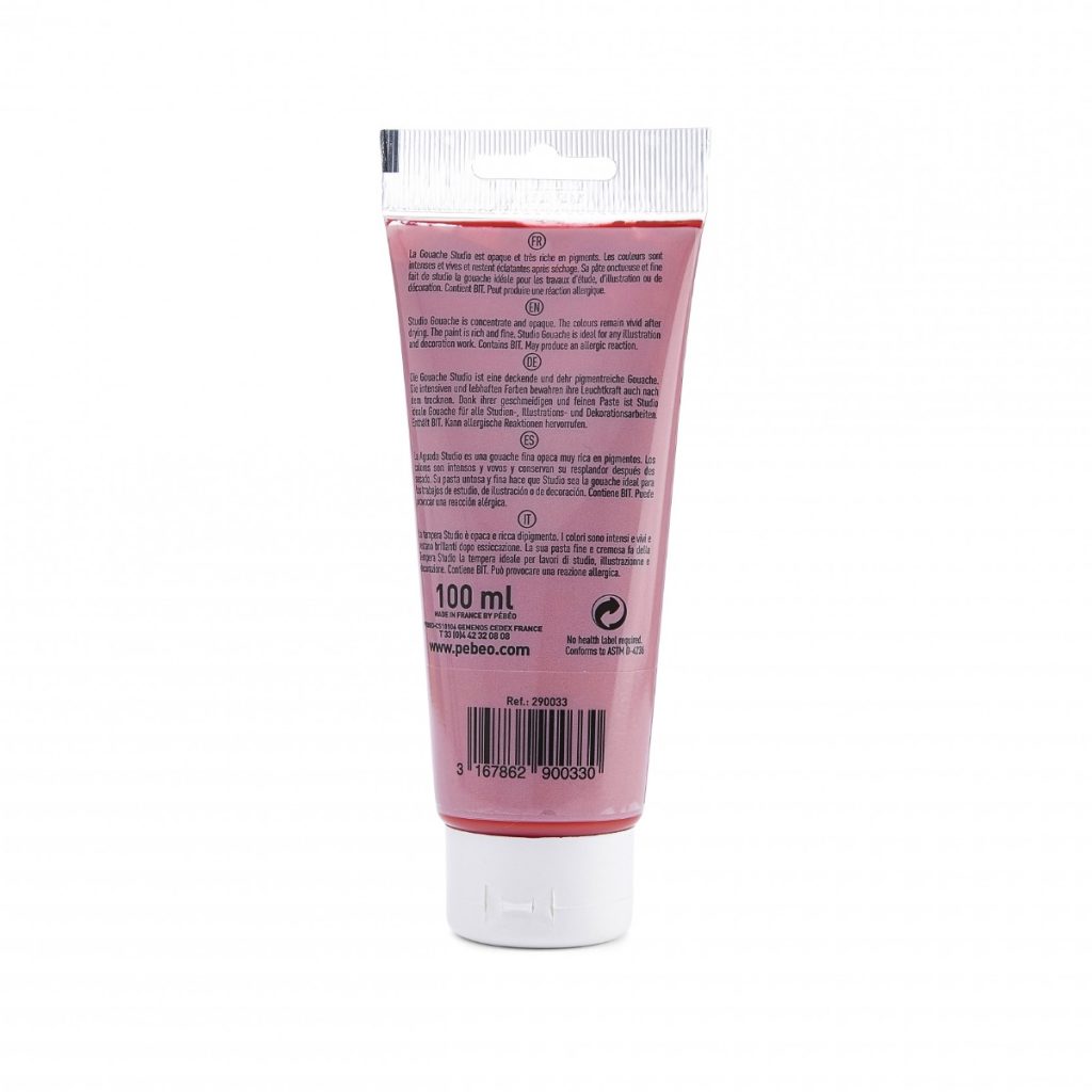 Pébéo STUDIO GOUACHE 100 ML ROUGE CADMIUM IMITATION Vue de dos