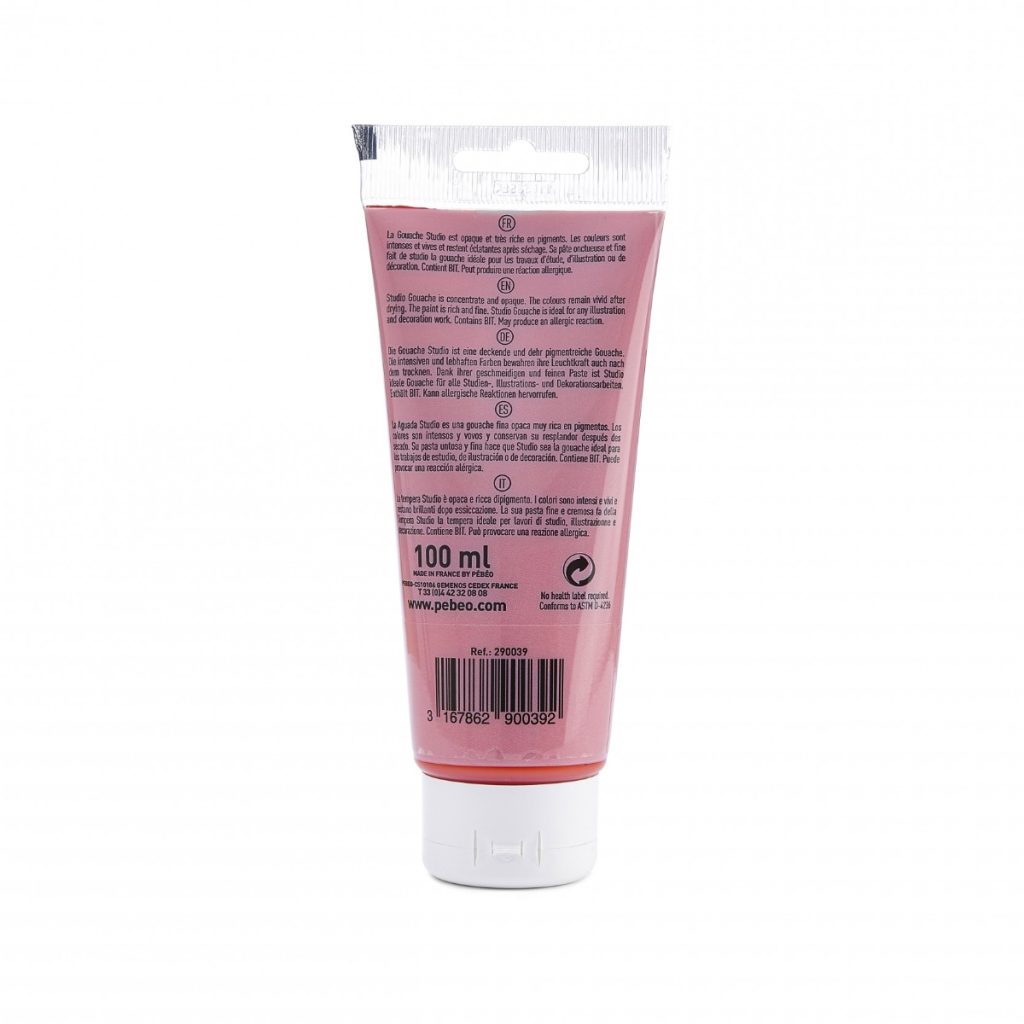 Pébéo STUDIO GOUACHE 100 ML VERMILLON Vue de dos