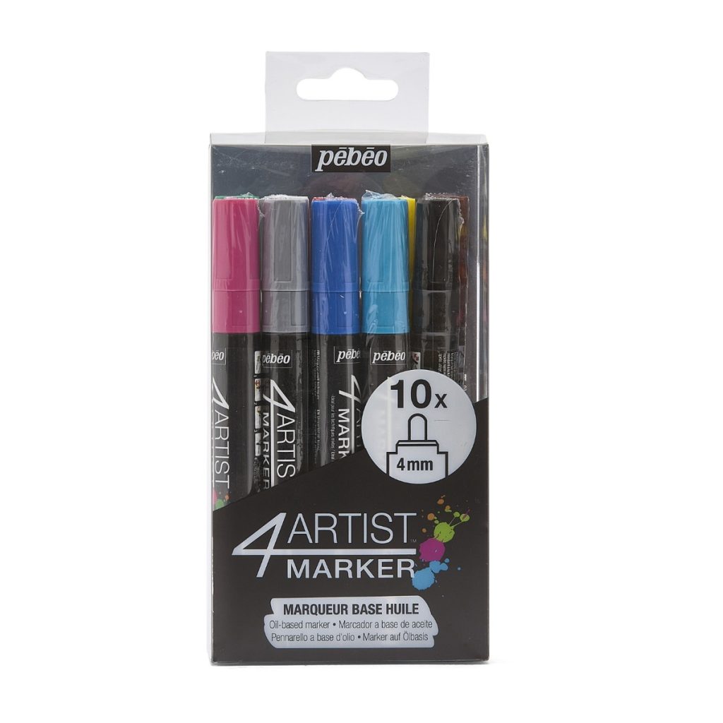Pébéo Set Marqueur à l'Huile 4ARTIST MARKER SET 10X4 MM Vue de face