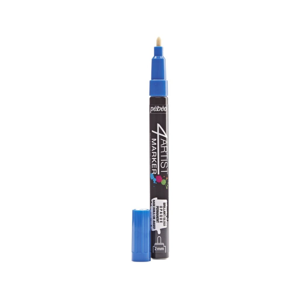 Pébéo Marqueur à l'Huile 4ARTIST MARKER 2 MM RONDE BLEU FONCE Bouchon ouvert