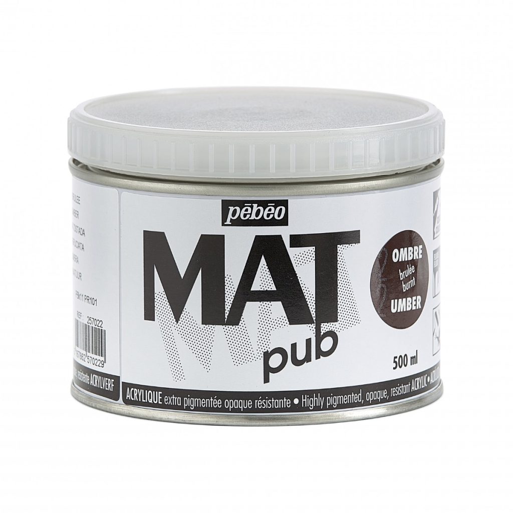 Pébéo Peinture Acrylique ACRYLIQUE MAT PUB 500 ML OMBRE BRULEE Vue de face
