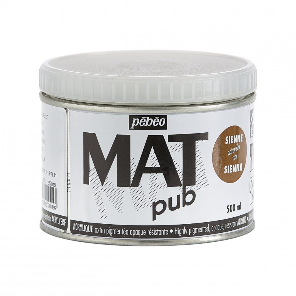 Pébéo Peinture Acrylique ACRYLIQUE MAT PUB 500 ML SIENNE NATURELLE Vue de face