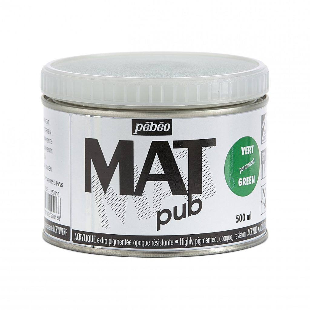 Pébéo Peinture Acrylique ACRYLIQUE MAT PUB 500 ML VERT PERMANENT Vue de face