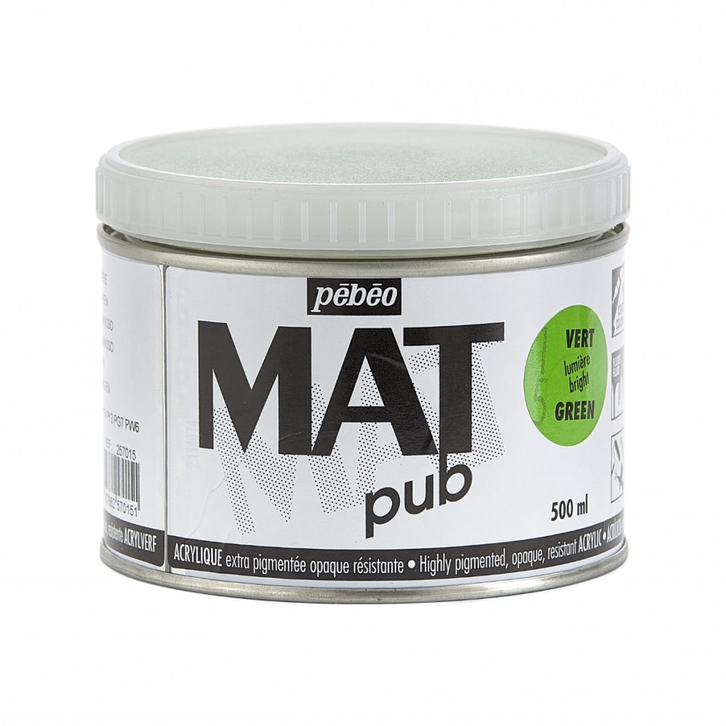 Pébéo Peinture Acrylique ACRYLIQUE MAT PUB 500 ML VERT LUMIERE Vue de face
