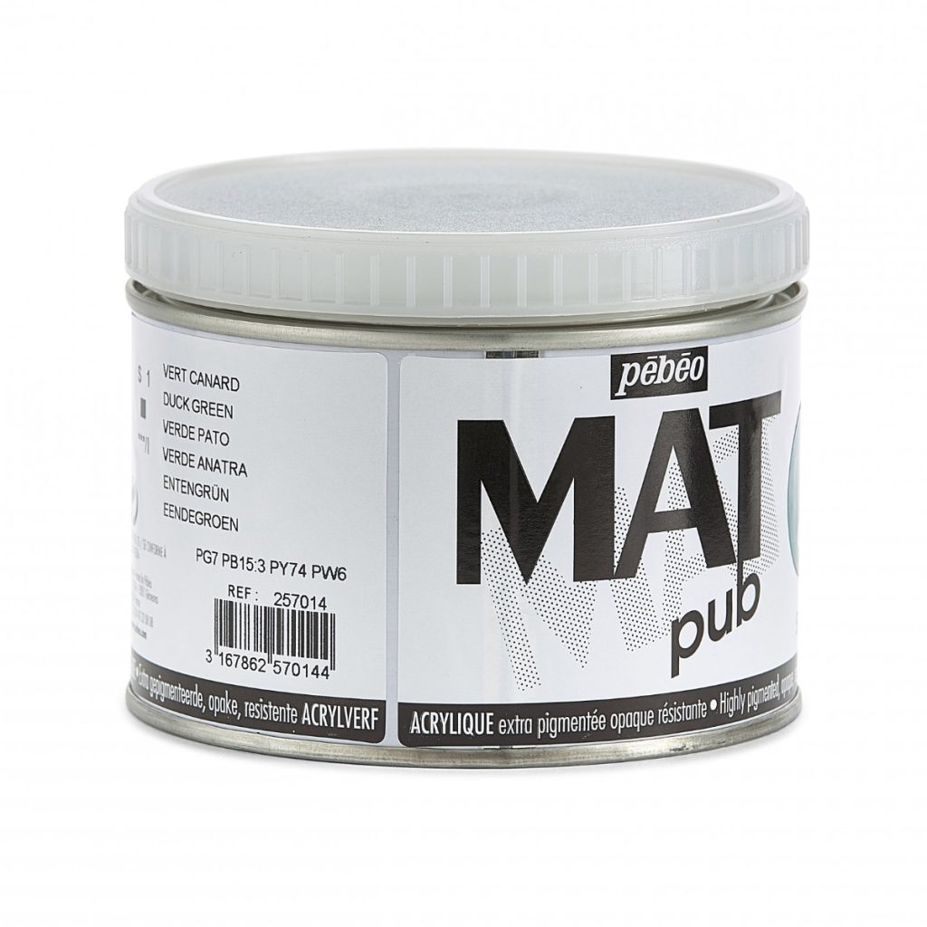 Pébéo Peinture Acrylique ACRYLIQUE MAT PUB 500 ML VERT CANARD Vue de face