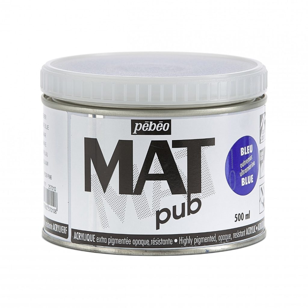 Pébéo Peinture Acrylique ACRYLIQUE MAT PUB 500 ML BLEU OUTREMER Vue de face