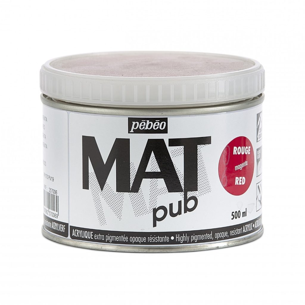 Pébéo Peinture Acrylique ACRYLIQUE MAT PUB 500 ML ROUGE MAGENTA Vue de face
