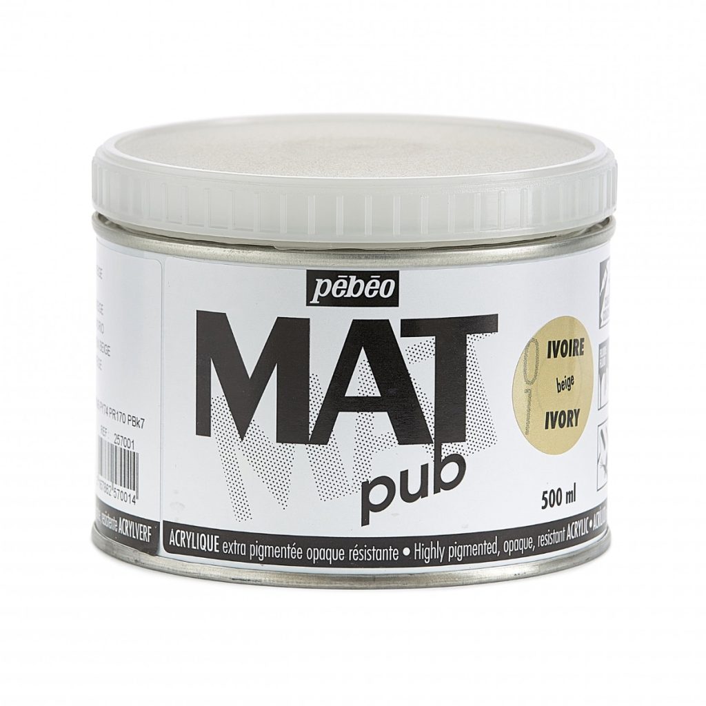 Pébéo Peinture Acrylique ACRYLIQUE MAT PUB 500 ML IVOIRE BEIGE Vue de face