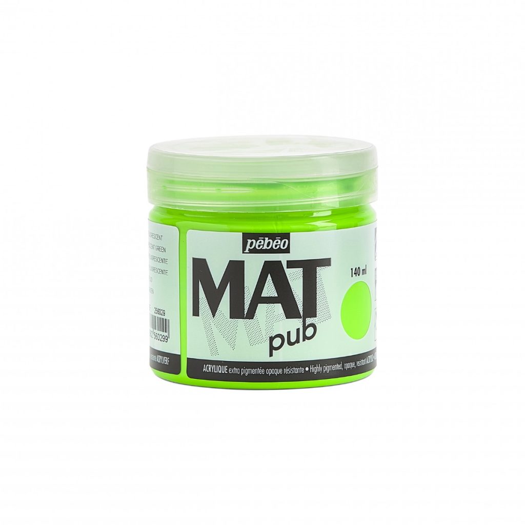 Pébéo Peinture Acrylique ACRYLIQUE MAT PUB 140 ML VERT FLUORESCENT Vue de face