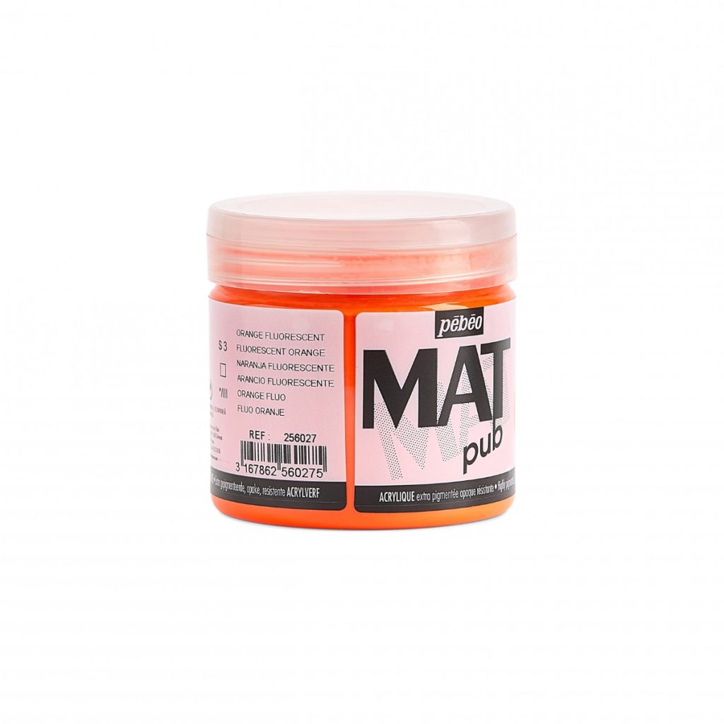 Pébéo Peinture Acrylique ACRYLIQUE MAT PUB 140 ML ORANGE FLUORESCENT Vue de droite