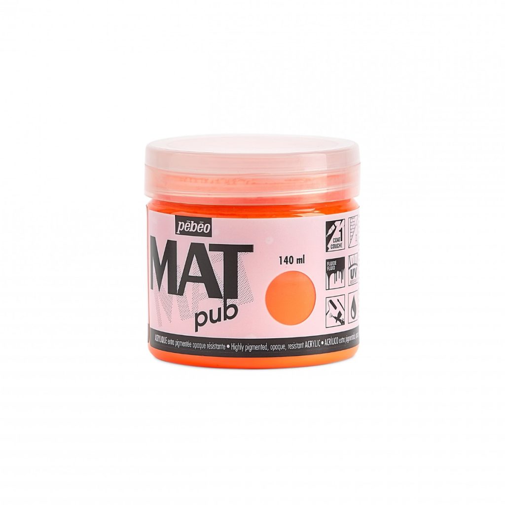 Pébéo Peinture Acrylique ACRYLIQUE MAT PUB 140 ML ORANGE FLUORESCENT Vue de gauche