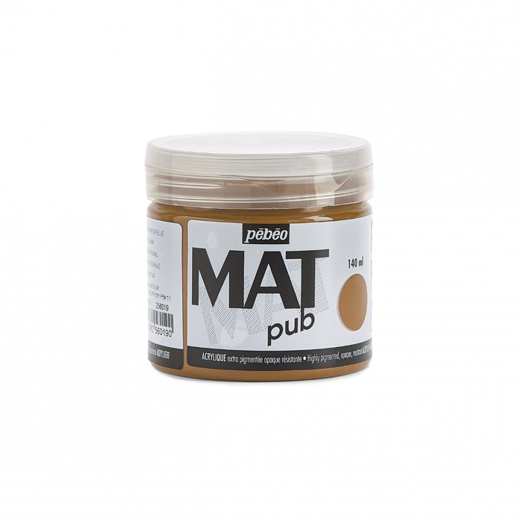 Pébéo Peinture Acrylique ACRYLIQUE MAT PUB 140 ML SIENNE NATURELLE Vue de face