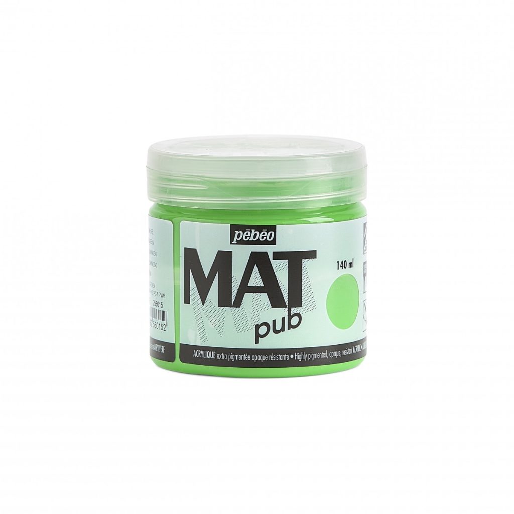 Pébéo Peinture Acrylique ACRYLIQUE MAT PUB 140 ML VERT LUMIERE Vue de face