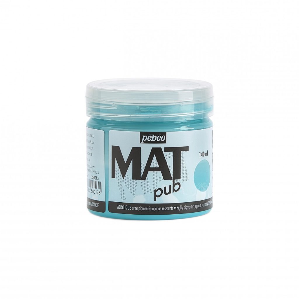Pébéo Peinture Acrylique ACRYLIQUE MAT PUB 140 ML BLEU TURQUOISE Vue de face