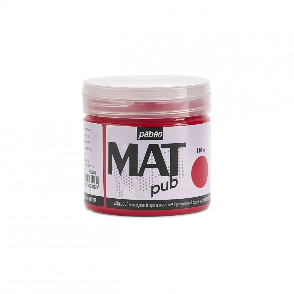 Pébéo Peinture Acrylique ACRYLIQUE MAT PUB 140 ML ROUGE MAGENTA Vue de face